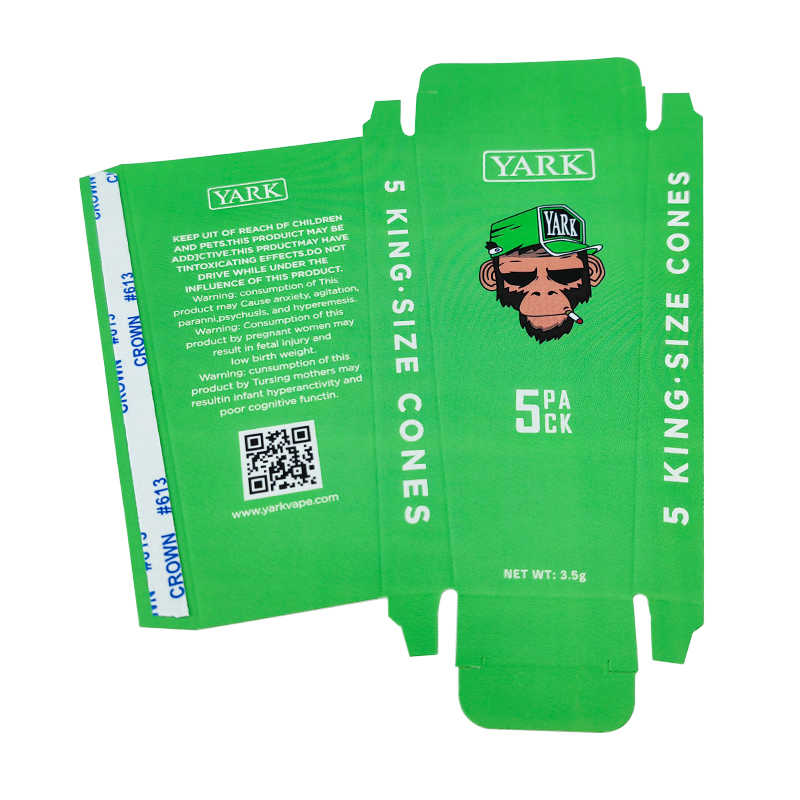 Custom Tapered Pre Roll Packaging Box – Folding Paper Structure for Multi-Pack Joints