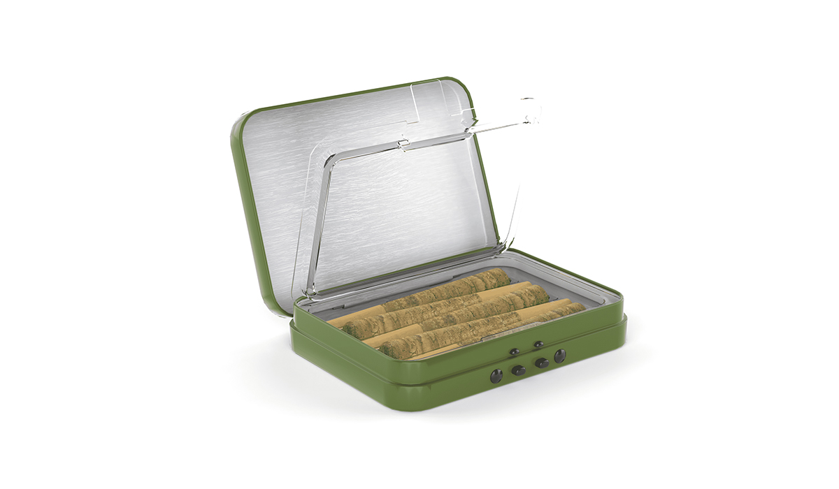 child resistant pre roll tin case packaging for cannabis joints multi pack