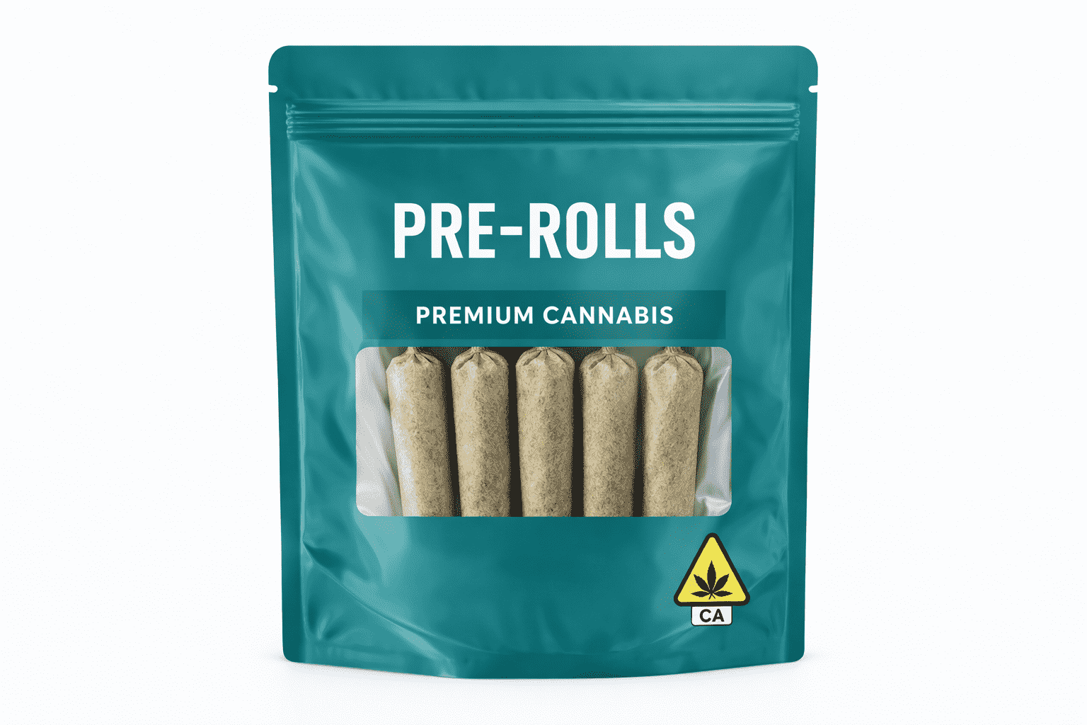 Child resistant mylar bag for pre-rolls with zip lock and heat seal