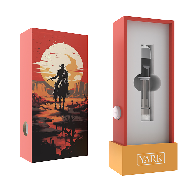 Sliding box structure for vape cartridge packaging