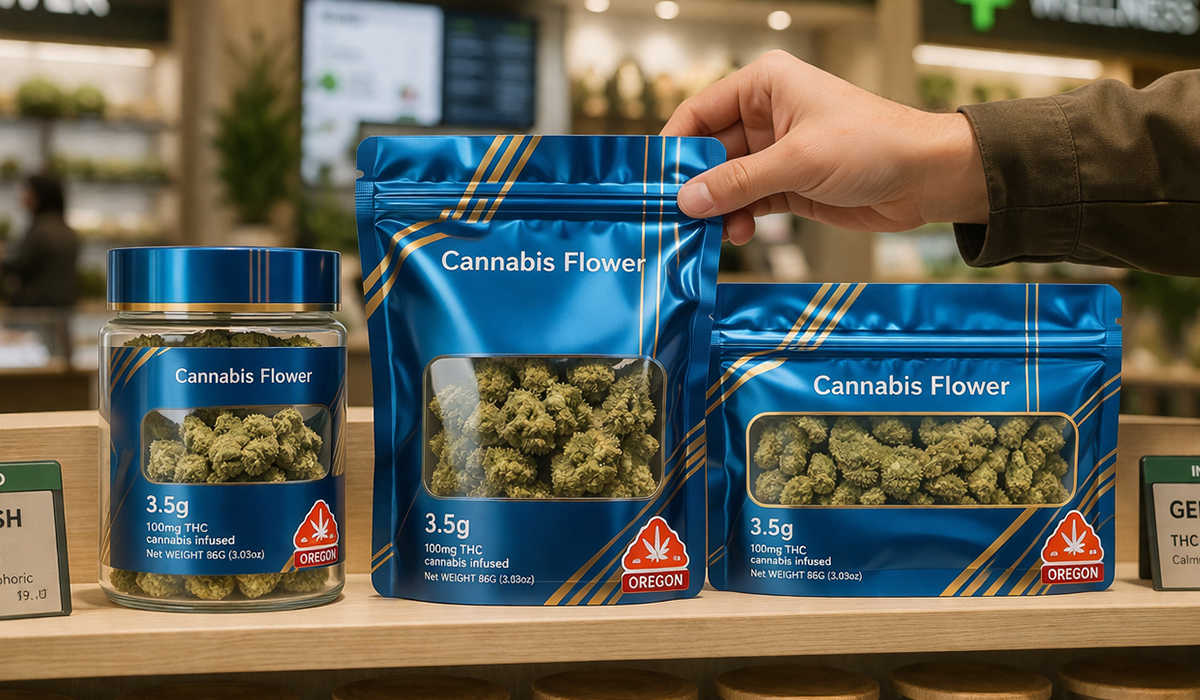 Sealing packaging for cannabis flower