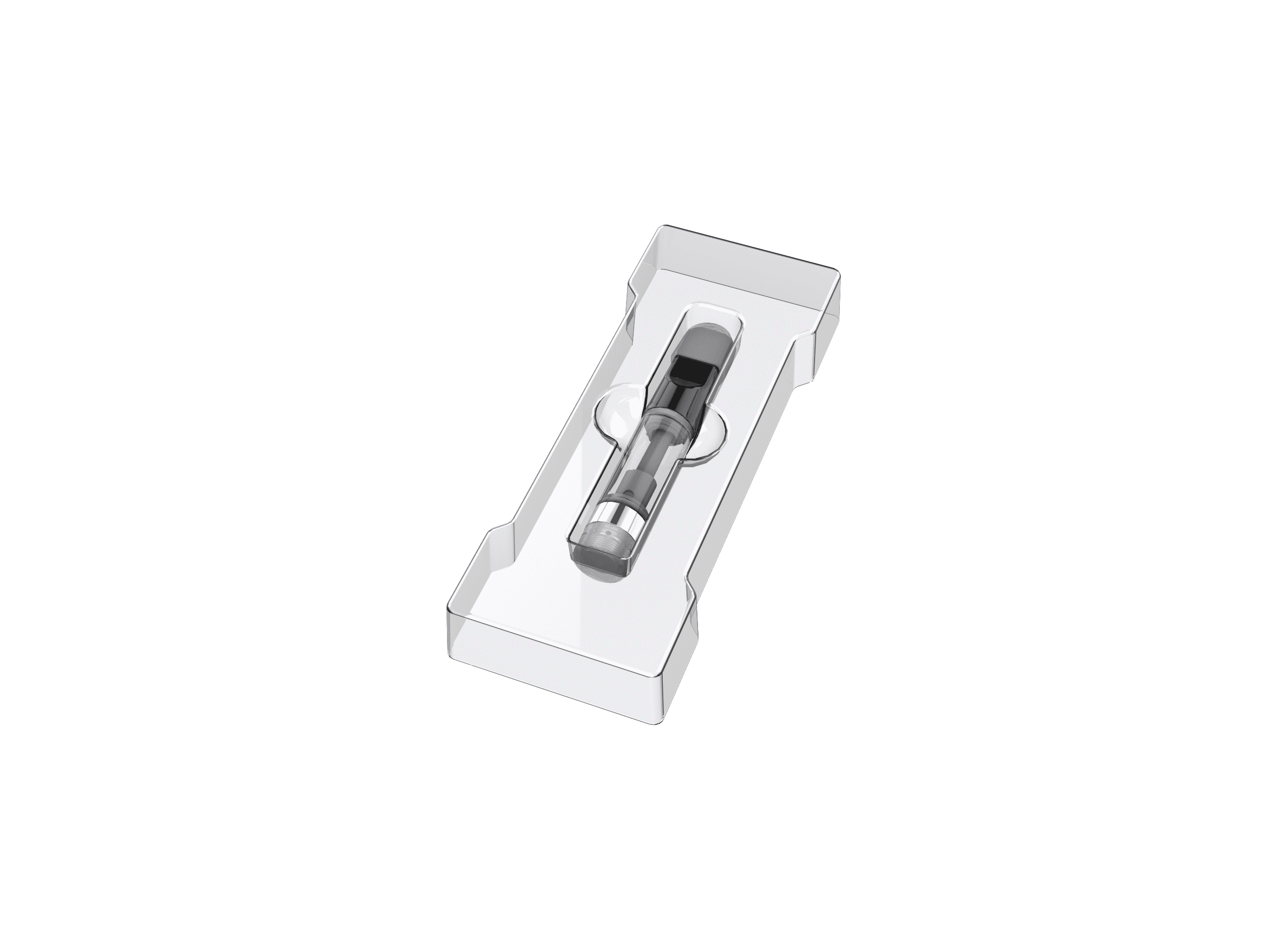 Custom tray insert for cannabis vape cartridge packaging with stable cavities for consistent fit and efficient packing