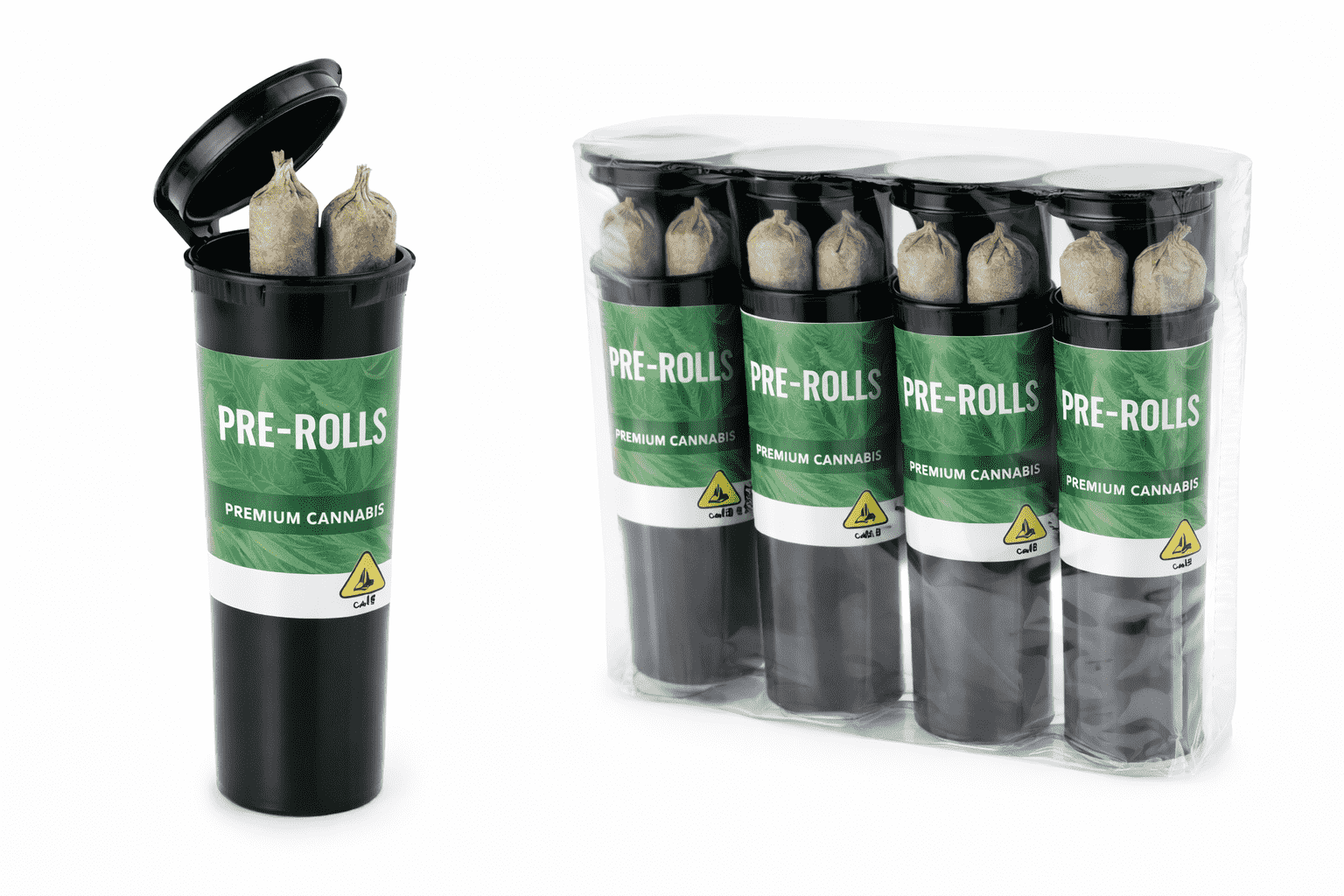 Plastic pre-roll tube packaging – single tube and multipack configuration