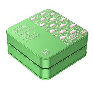 Square Child Resistant Gummy Tin Packaging 4oz CBD Tin Box