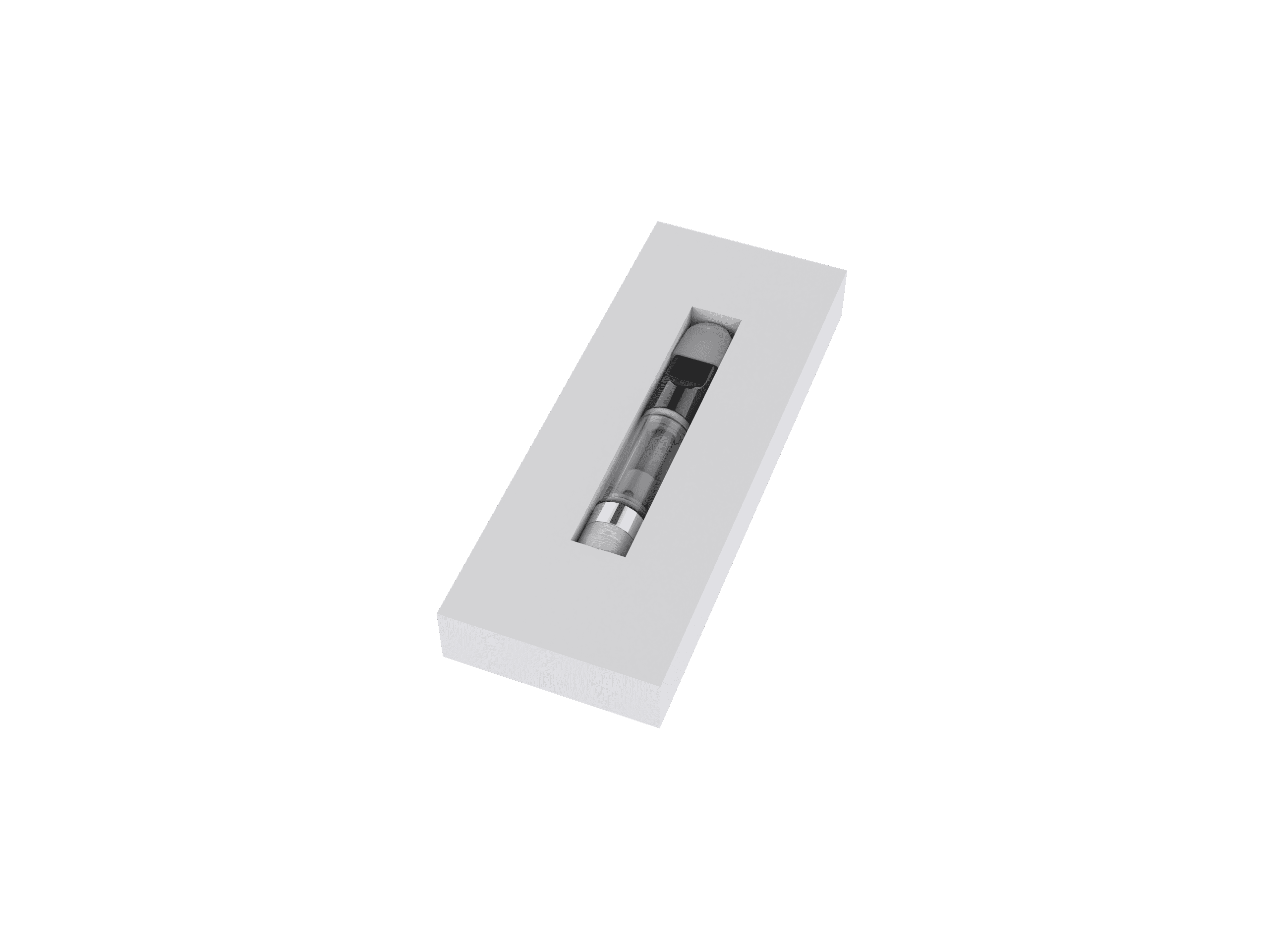 Custom foam insert for cannabis vape cartridge packaging providing premium presentation and strong cushioning