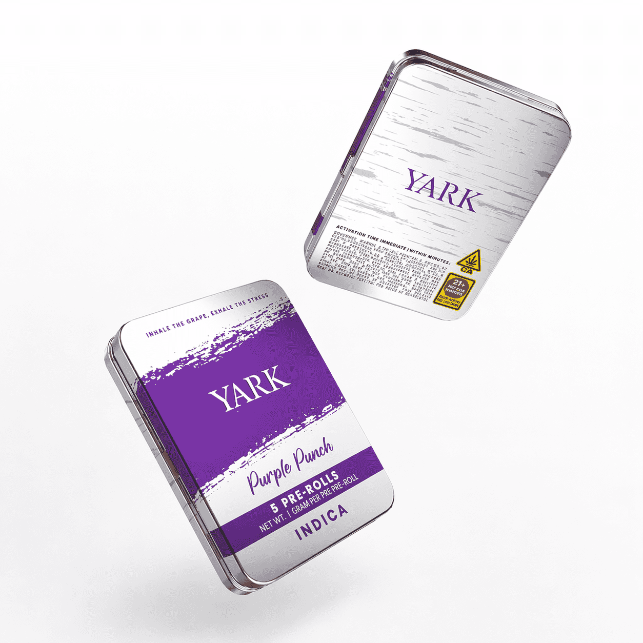 Custom Pinch-to-Open Child Resistant Pre-Roll Tin Box with Insert