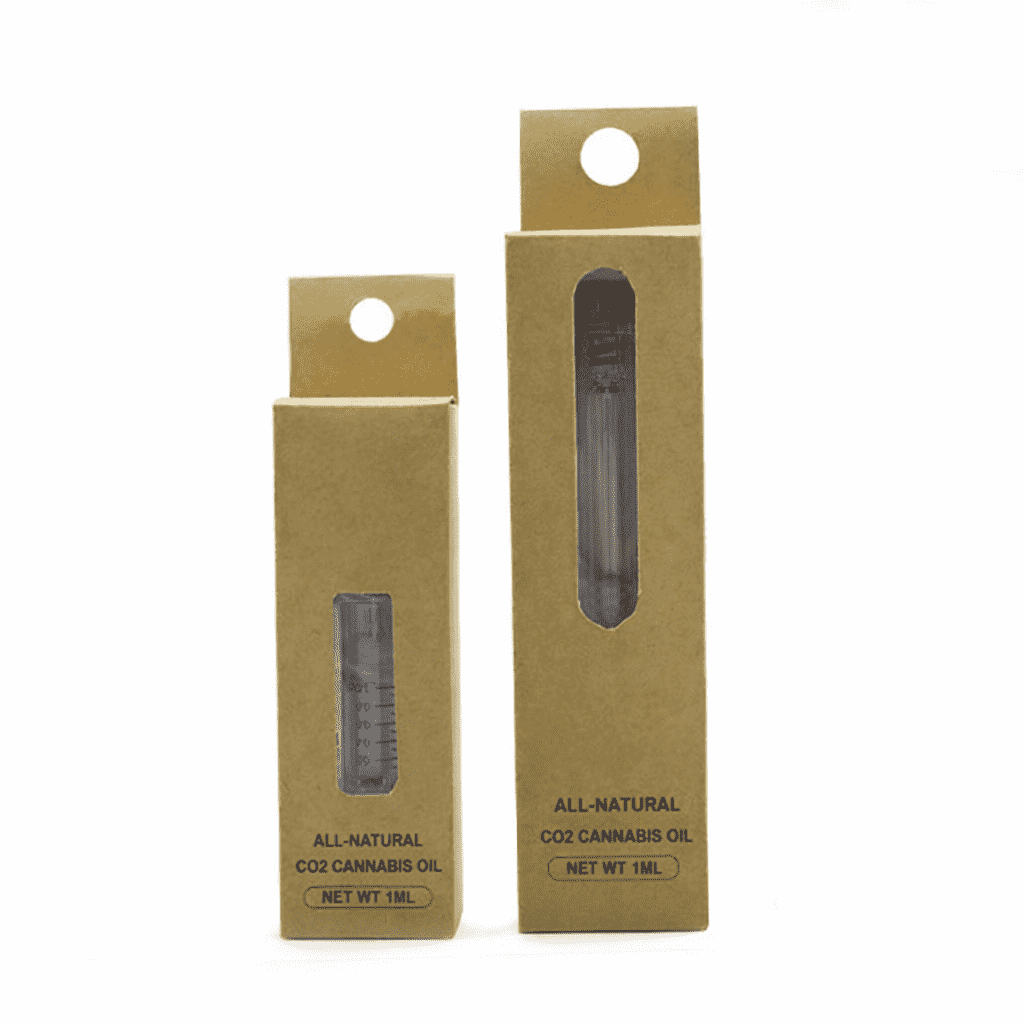 Dab Syringe Packaging Folding Box with Hang Tab