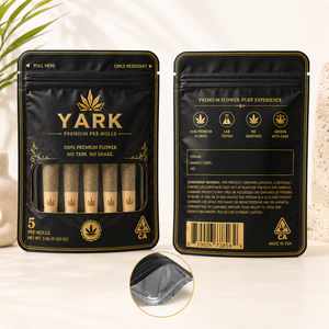 Custom Child Resistant Pre Roll Mylar Bag with Aluminum Barrier and Smell Proof Zipper