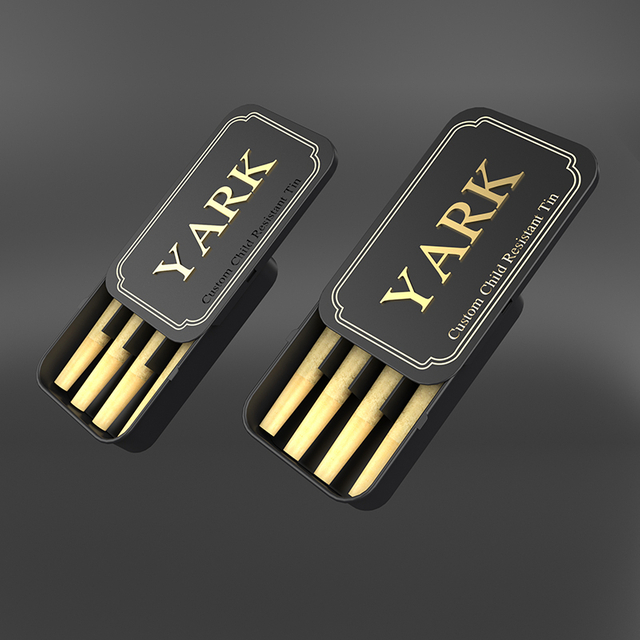 Child-Resistant Sliding Tin Case for Pre-Roll Joint Packaging (CR Certified)