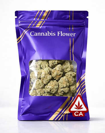 Mylar bag pouch for cannabis flower