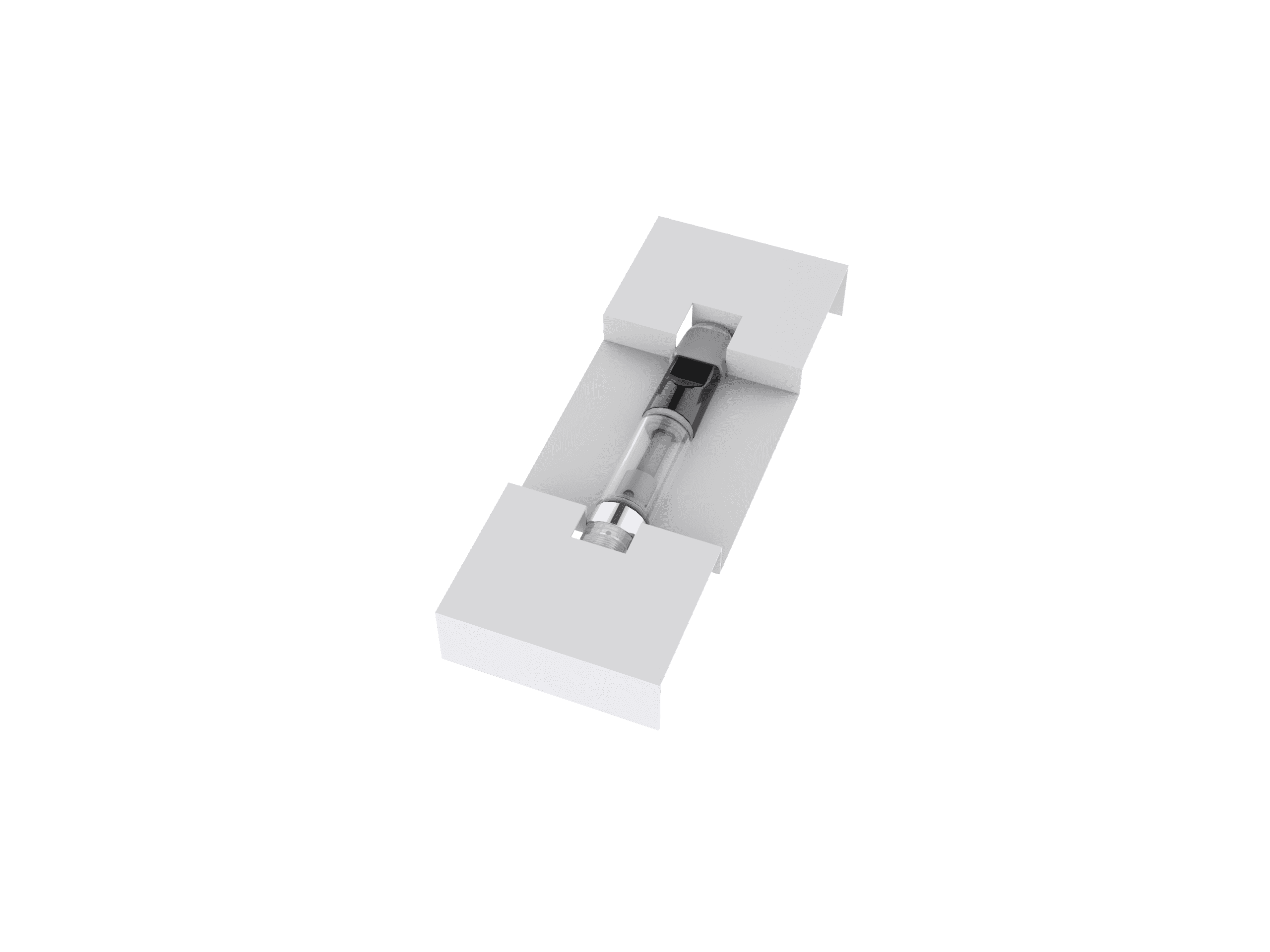 Custom paperboard insert for cannabis vape cartridge packaging, clean and recyclable fit for folding carton boxes