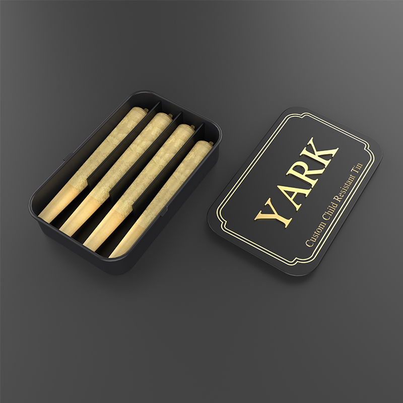 Child-Resistant Sliding Tin Case for Pre-Roll Joint Packaging (CR Certified)