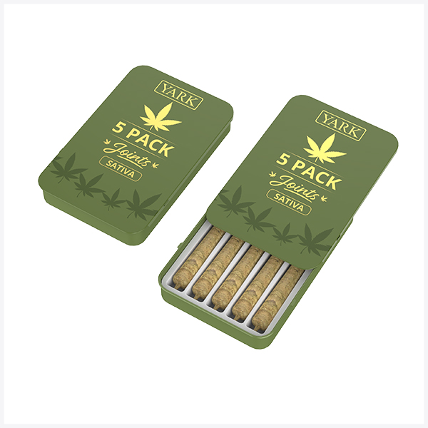 custom metal tin pre roll packaging case for 3 pack 5 pack and multi pack joints