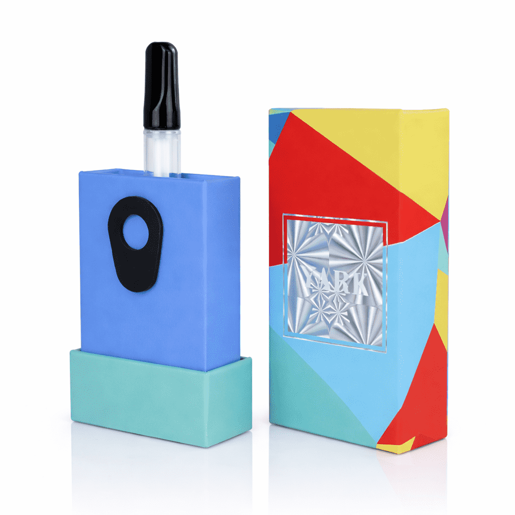 Macro close-up showing embossing foil and spot UV texture details on premium packaging