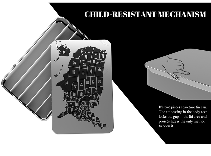 Child Resistant Pre-Roll Tin Box