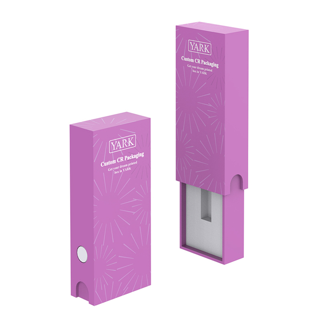 Custom Child Resistant Sliding Box for Vape Cartridge | Classic CR Paper Packaging | Low MOQ Fully Cardboard Design