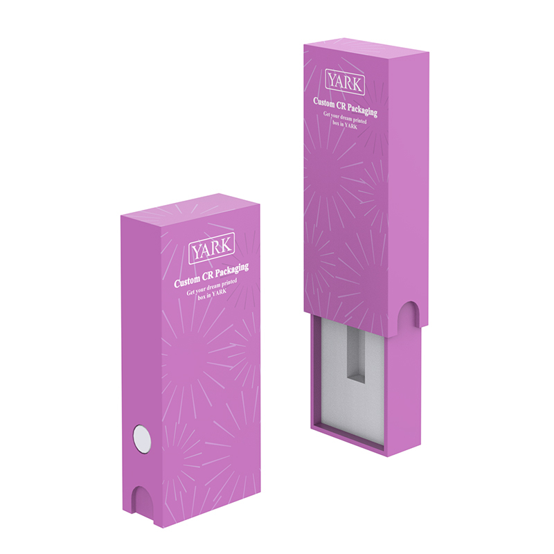 Custom Child Resistant Sliding Box for Vape Cartridge | Classic CR Paper Packaging | Low MOQ Fully Cardboard Design