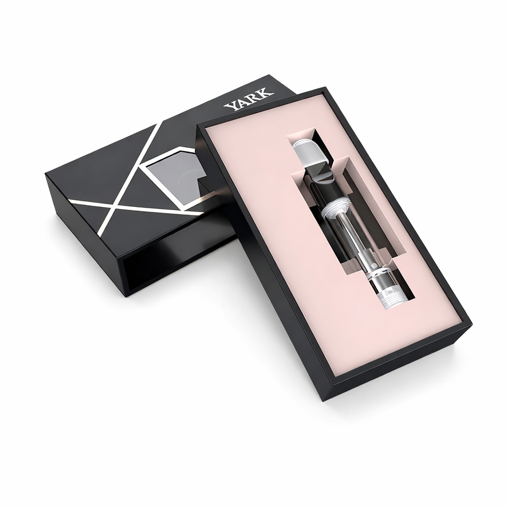 Vape cartridge packaging example: folding carton box