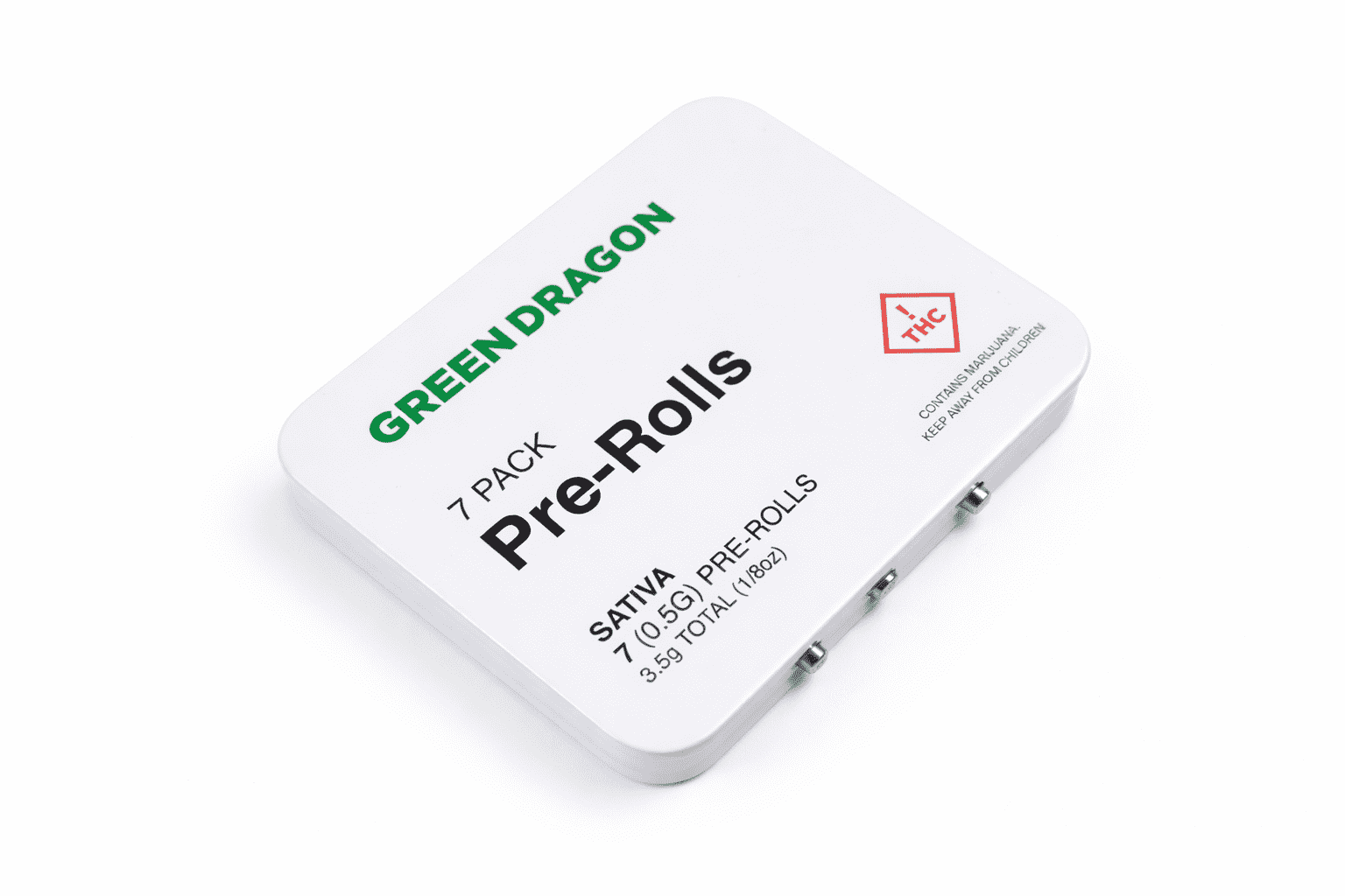 Child resistant metal tin packaging for 7 pack pre-rolls with secure locking design