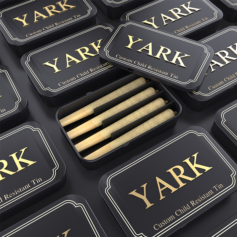 Child-Resistant Sliding Tin Case for Pre-Roll Joint Packaging (CR Certified)