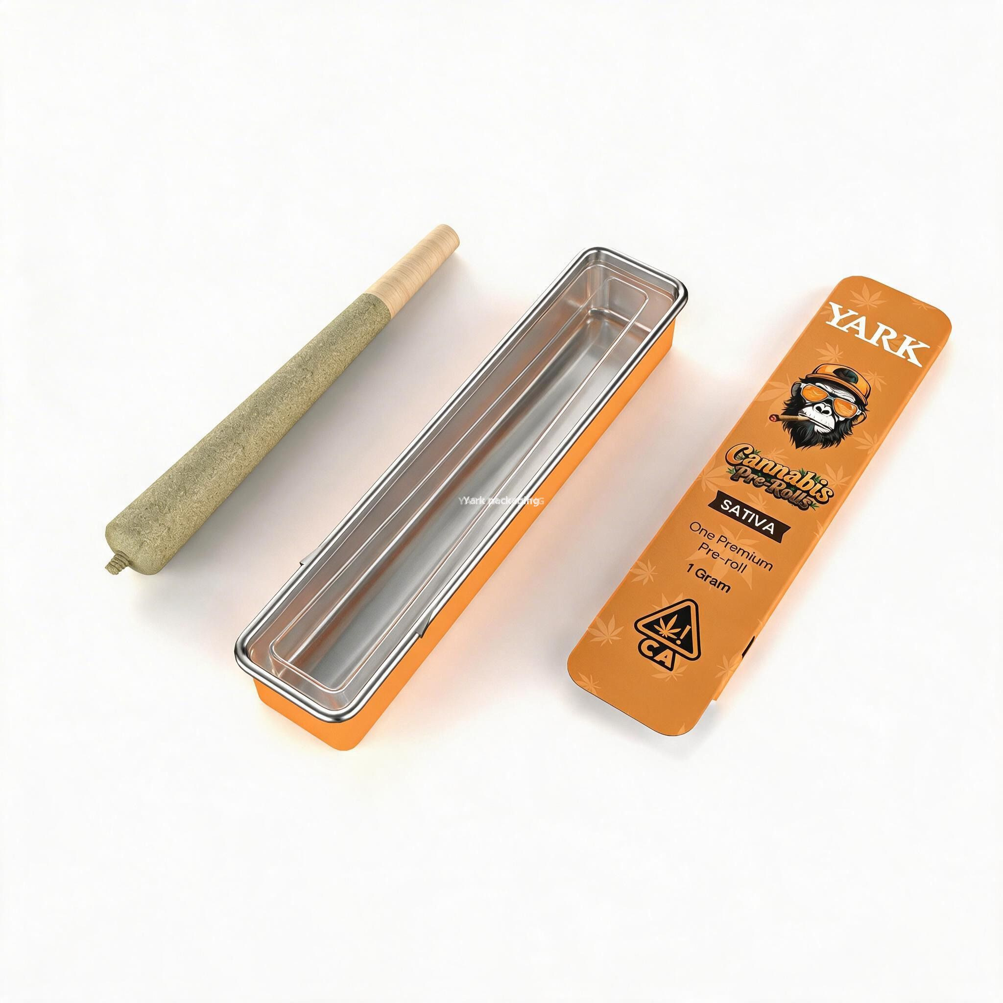 Single Pre-Roll Child Resistant Tin Case | Long Slim Metal Packaging
