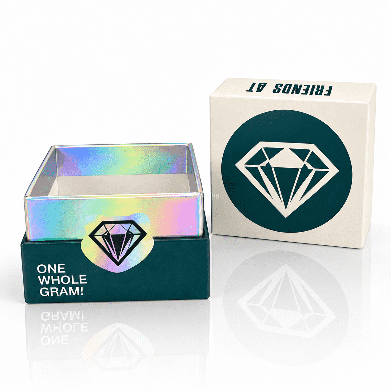 Custom Top and Base Rigid Box with Logo Cutout for Concentrate Jars