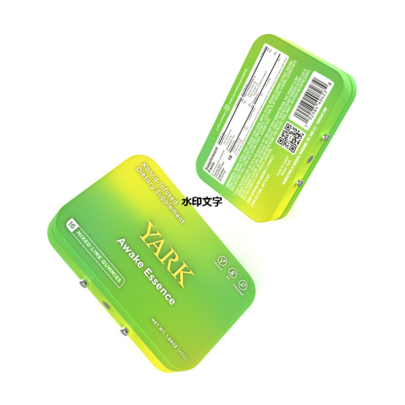 Custom Square Hinged Child-Resistant Gummy Tin Case