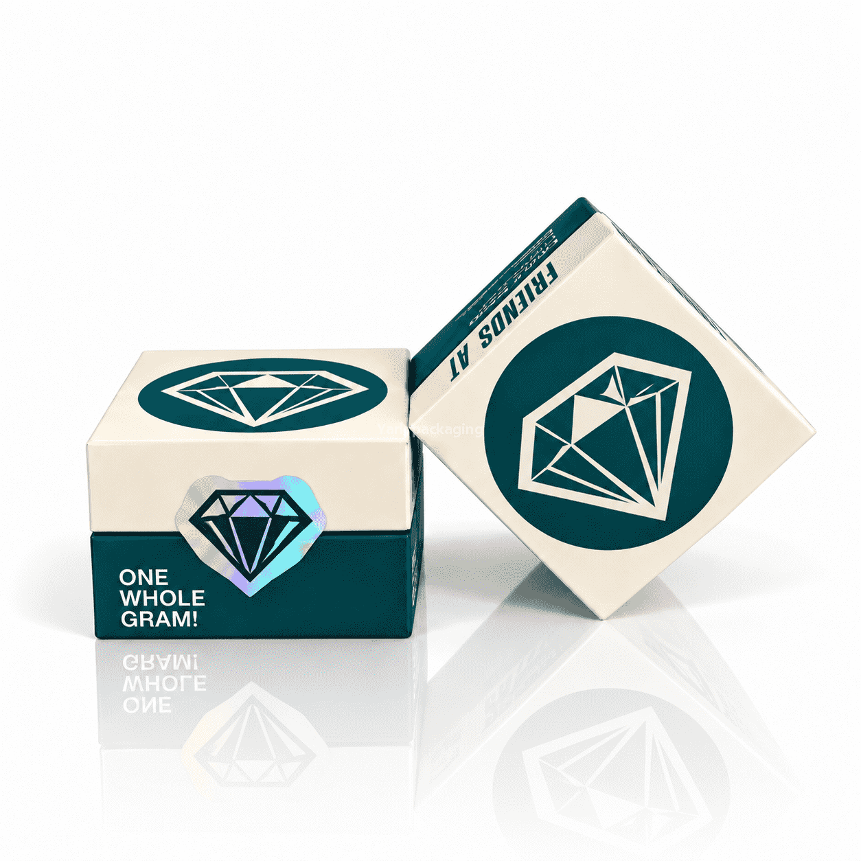 Custom Top and Base Rigid Box with Logo Cutout for Concentrate Jars