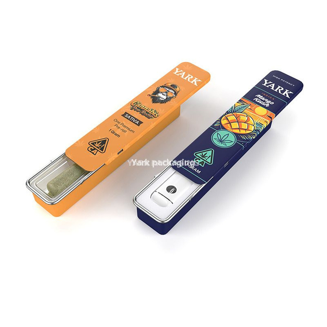 Single Pre-Roll Child Resistant Tin Case | Long Slim Metal Packaging