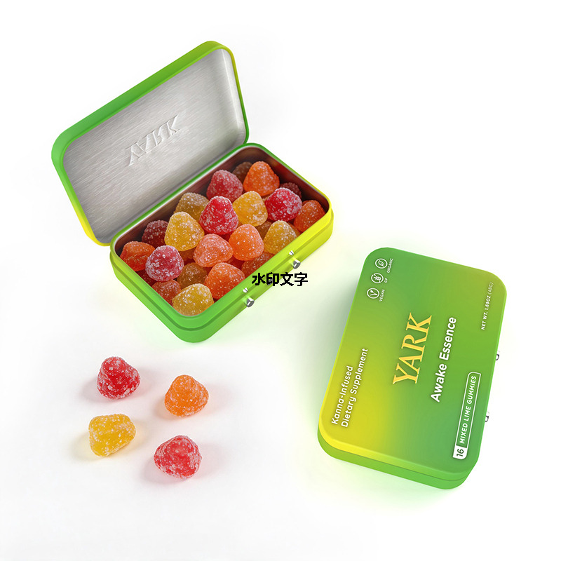 Custom Square Hinged Child-Resistant Gummy Tin Case