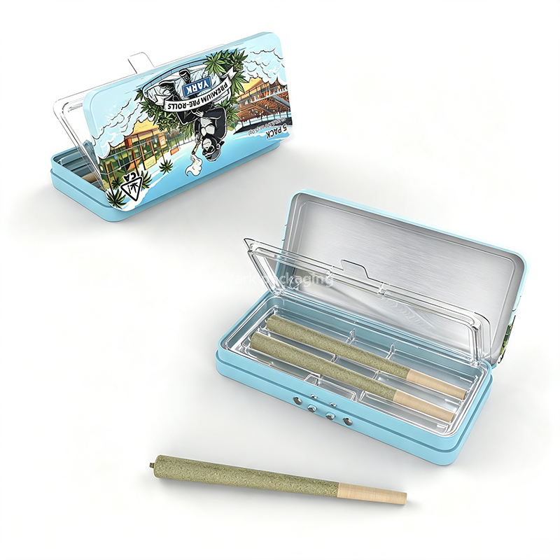 Airtight Child Resistant Pre-Roll Tin Packaging