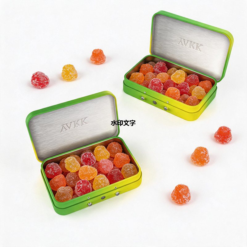 Custom Square Hinged Child-Resistant Gummy Tin Case