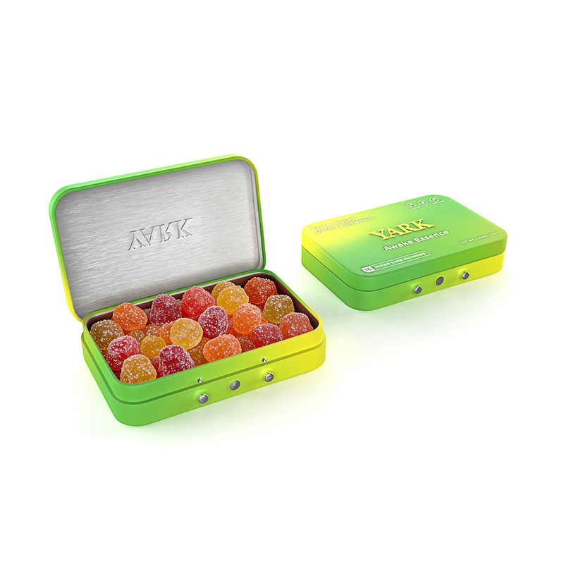 Custom Square Hinged Child-Resistant Gummy Tin Case